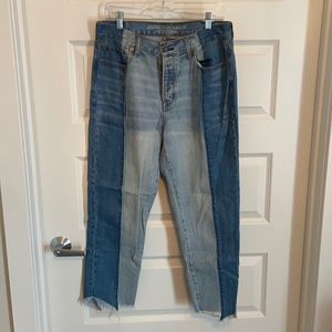 AMERICAN EAGLE, VINTAGE HIGH RISE, two toned jeans